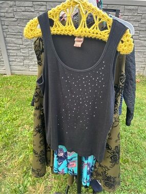 Faded Glory Black Studded Tank Top